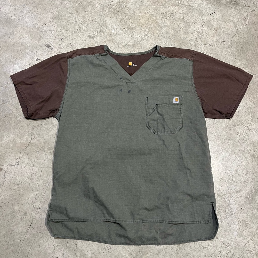 Carhartt Men's Short Sleeve Two-Tone Tee - Olive and Brown